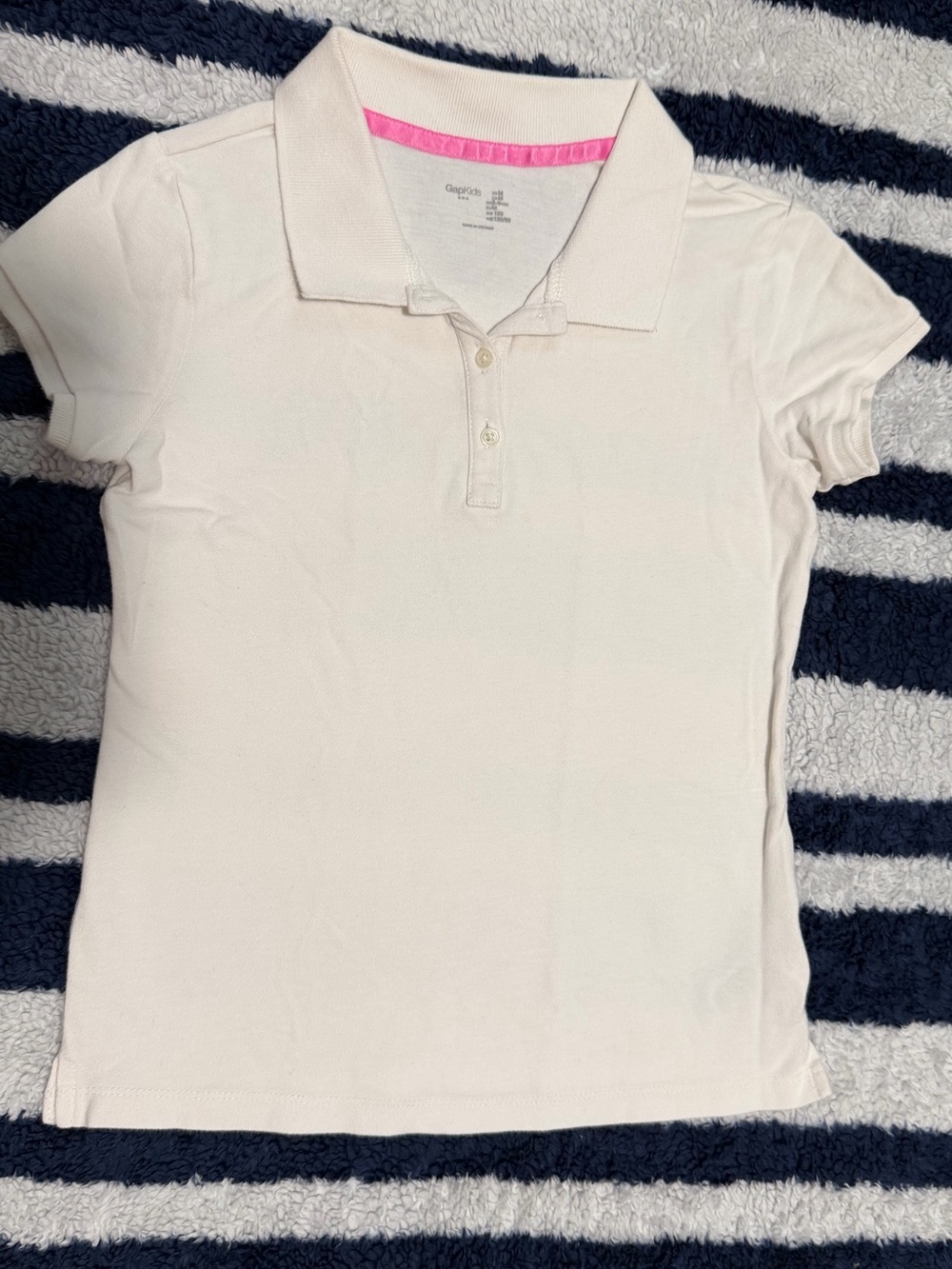 GAP Kids White Polo with Pink Collar Trim